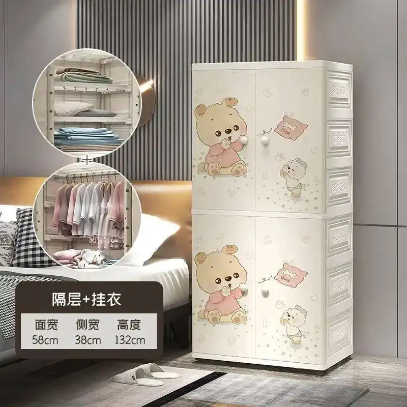 Armoire bébé en plastique – Armoire de rangement à motifs pour filles