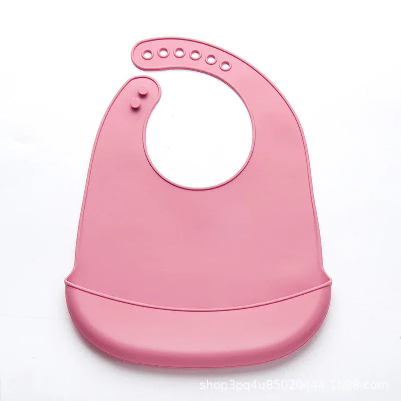 Bavoir bébé ajustable en silicone souple imperméable (sans BPA)