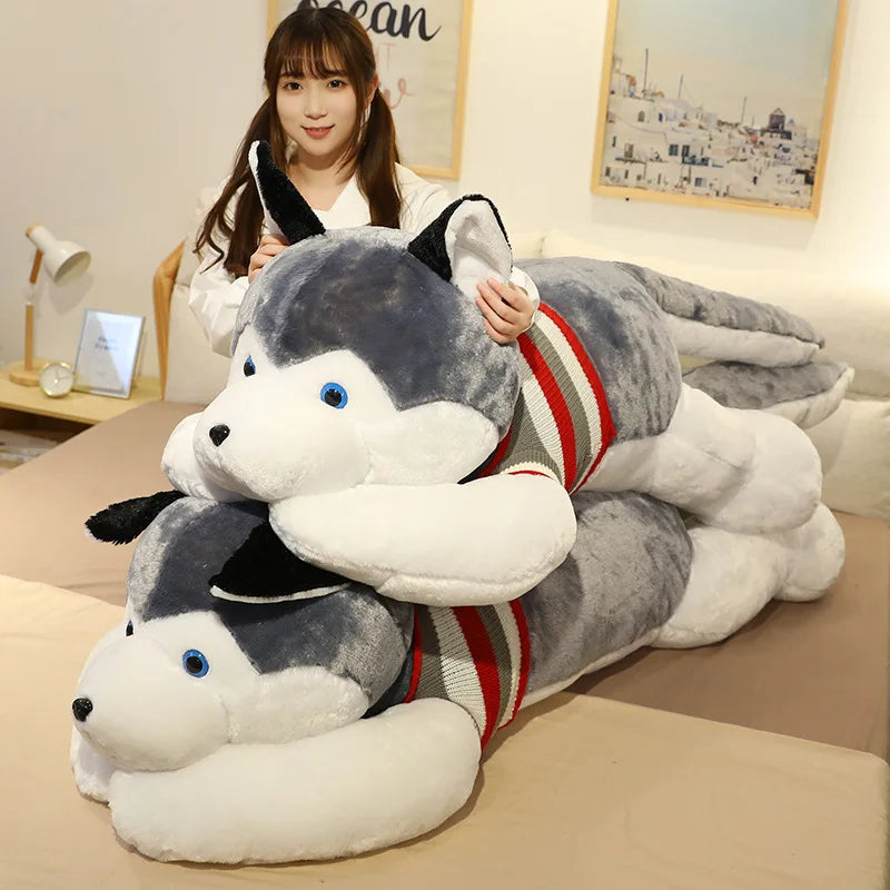 Giant Husky Plush – Soft Stuffed Dog Toy