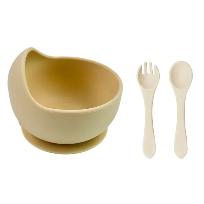 Toddler Meal Set – Non-Slip Silicone Bowl, Spoon & Fork