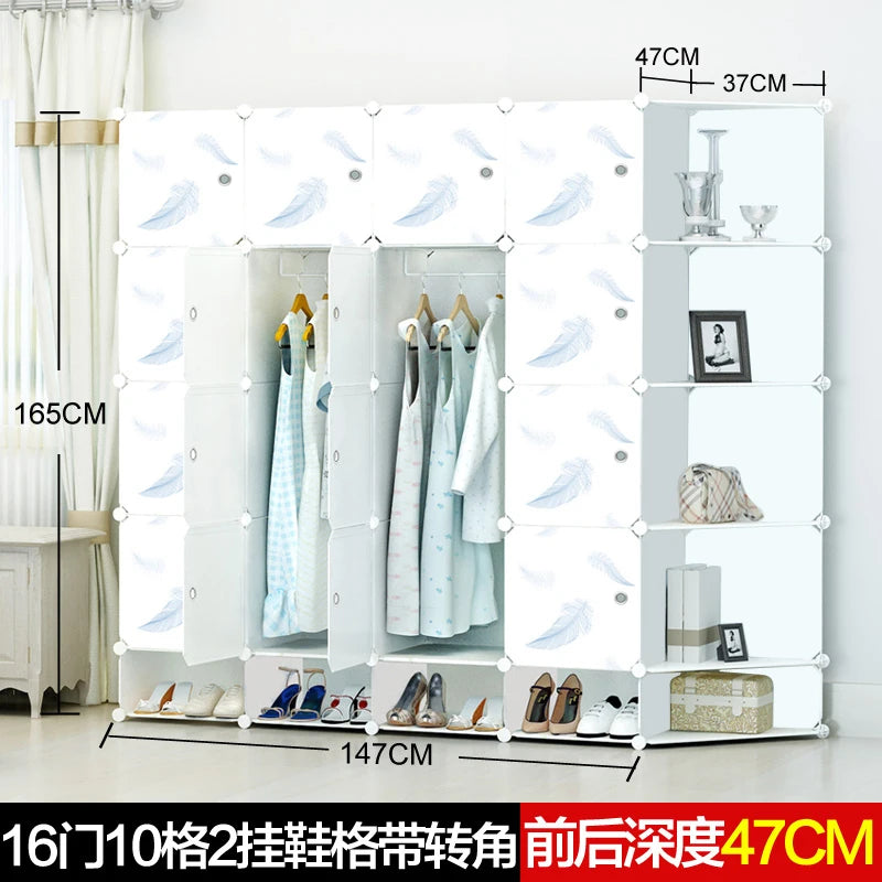 Armoire bébé minimaliste – Cube en plastique et rangement en tissu