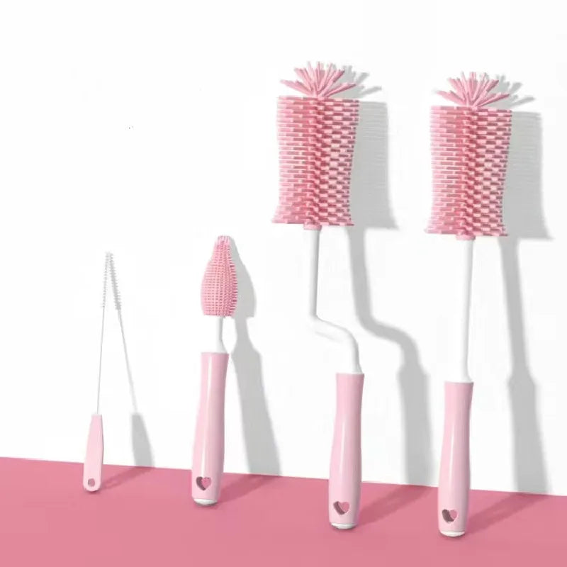 Kit de nettoyage en silicone à 360° | Brosse pour biberons, tétines et pailles