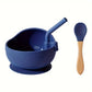 Ensemble de cuisine pour bébé – Bol en silicone avec cuillère et paille