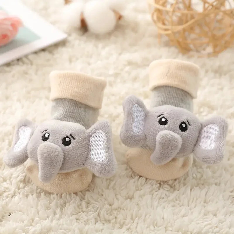 Non-Slip Cartoon Socks with Sound for Babies