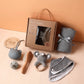 Baby Bath & Milestone Gift Set – Towel, Rattle, Pacifier & Cards