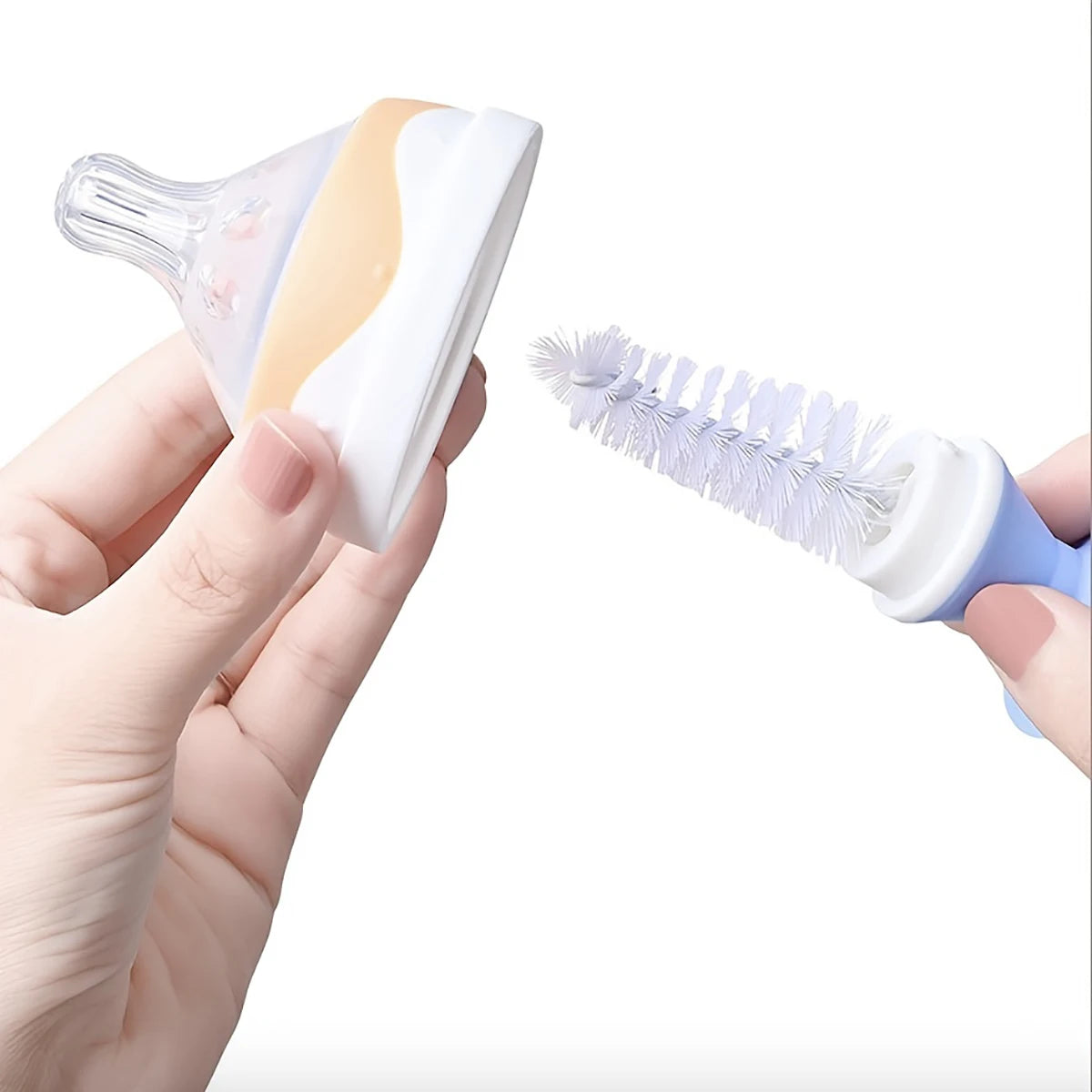 Soft Touch Baby Bottle Cleaner | 2-in-1 Sponge Brush with Suction Cup