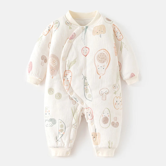 Newborn Winter Clothes Quilted Thicken Warm Christmas Baby Girl Romper 1st Birthday Baby Jumpsuit For Boys