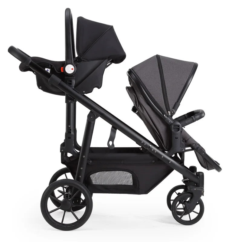 Luxury Twin Baby Stroller – High-Quality Double Poussette with 1-Year Warranty