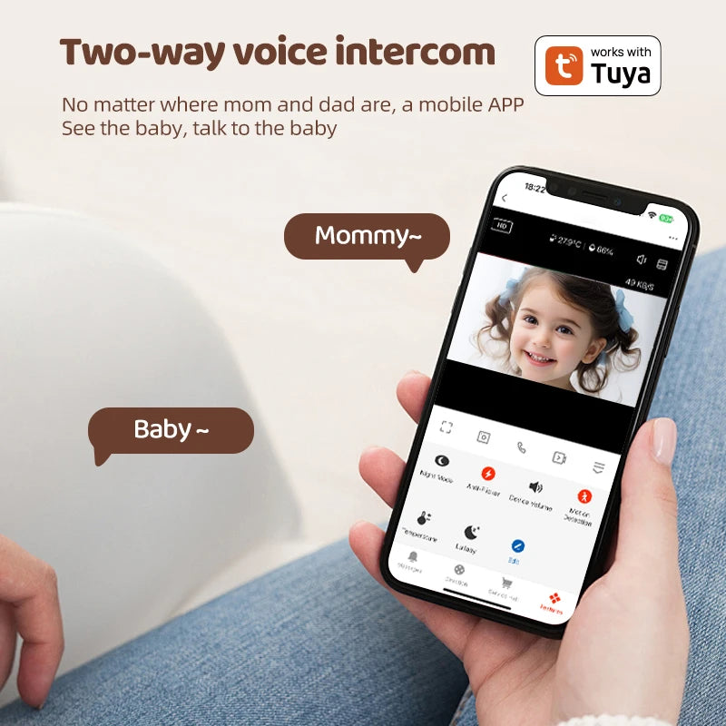 Baby Monitor with Night Vision, Temperature, and Sound Detection