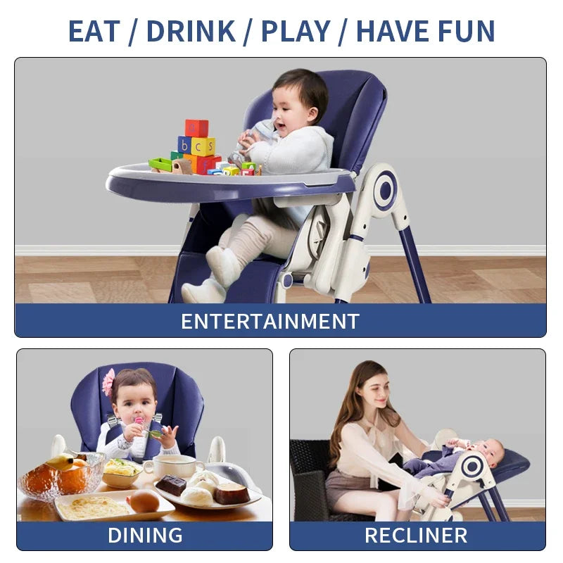 Chaise haute multifonctionnelle pour bébé – Portable et réglable en hauteur