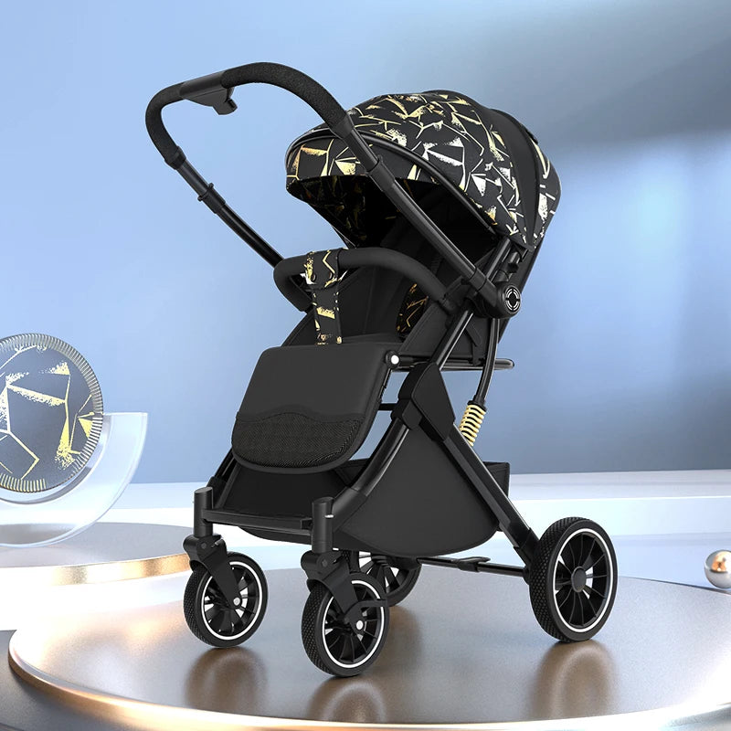 High Landscape Shock-Absorbing Baby Stroller – Foldable Travel Pram