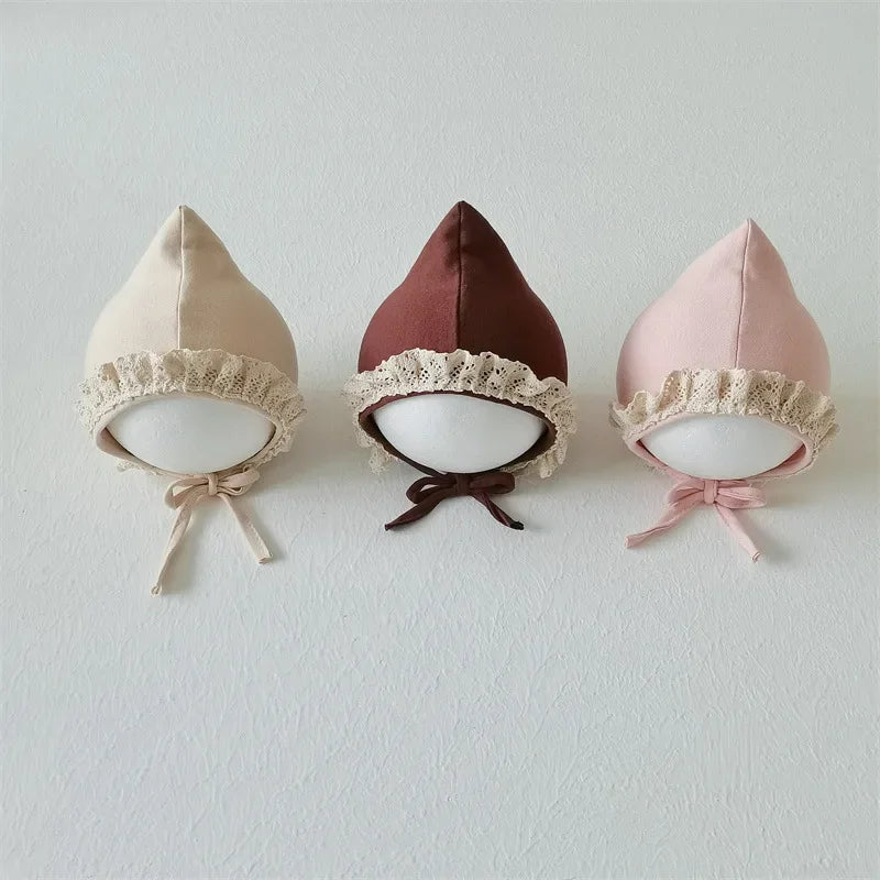 Chapeau de sorcière mignon pour bébé, bonnet de protection pour les oreilles de princesse d'automne
