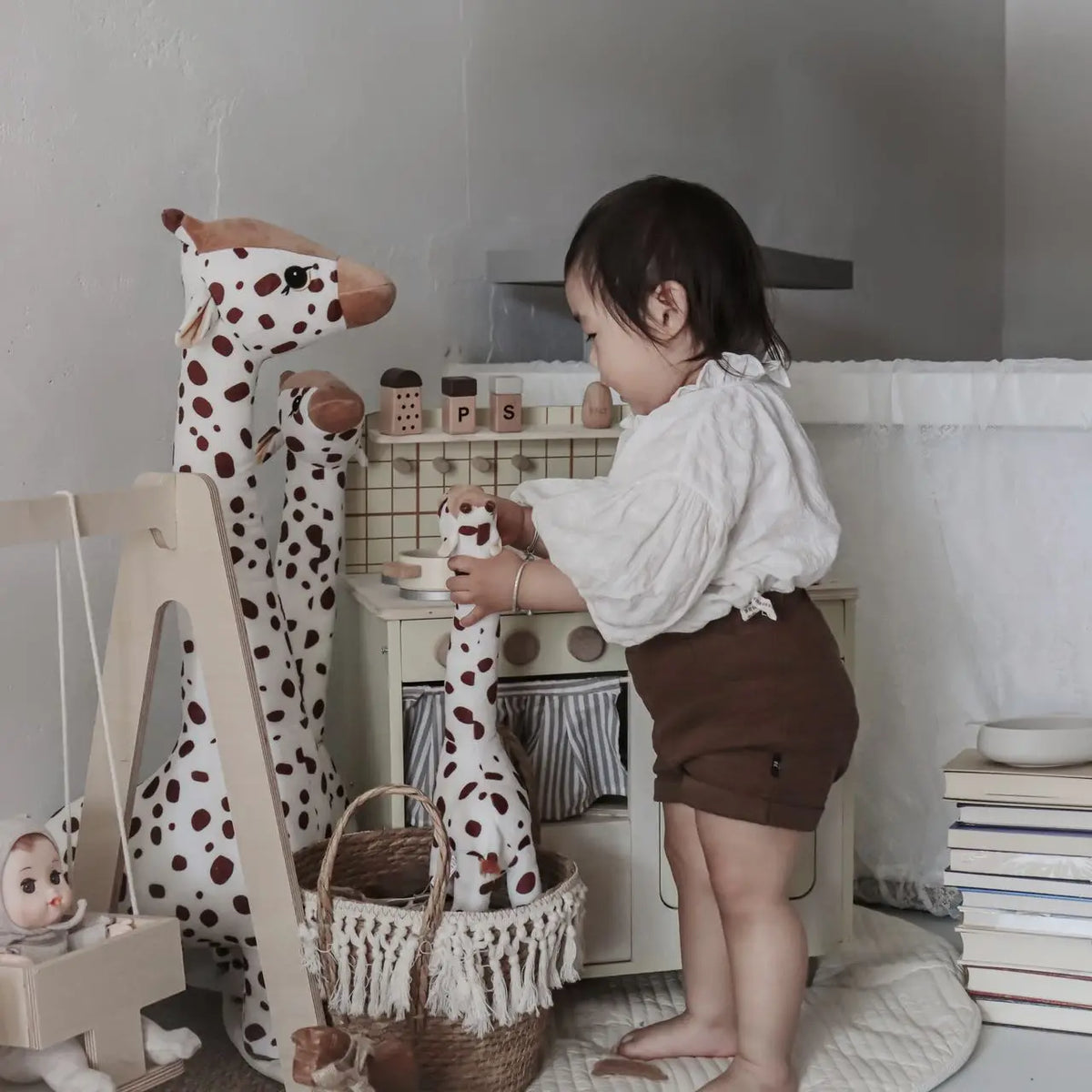 Poupée girafe – Compagnon de sommeil et cadeau pour nouveau-né
