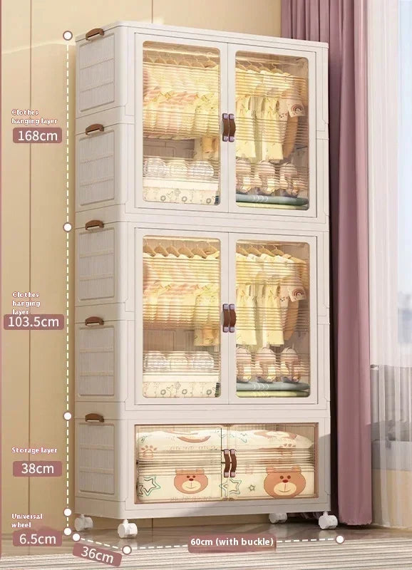 Organisateur de garde-robe pour bébé – Bacs à vêtements pliables et transparents