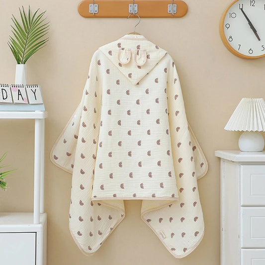 Soft Cotton Baby Hooded Towel – Rabbit Ear Bathrobe Poncho