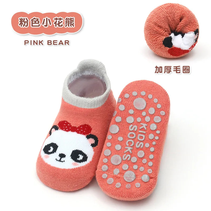 Chaussettes bébé antidérapantes mignonnes – Imprimé animal d'été