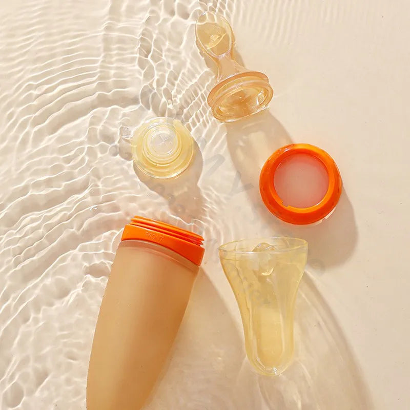 BBET Baby Food Feeder | Silicone Squeeze Bottle with Spoon for Infants