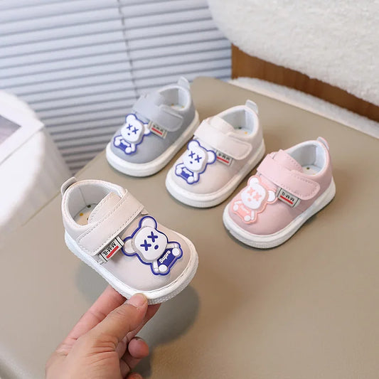 Soft Bottom Baby Shoes Spring Autumn Unisex Toddler Walking Shoes Sound Making Single Shoes for 0-1-2 Years Old Kids