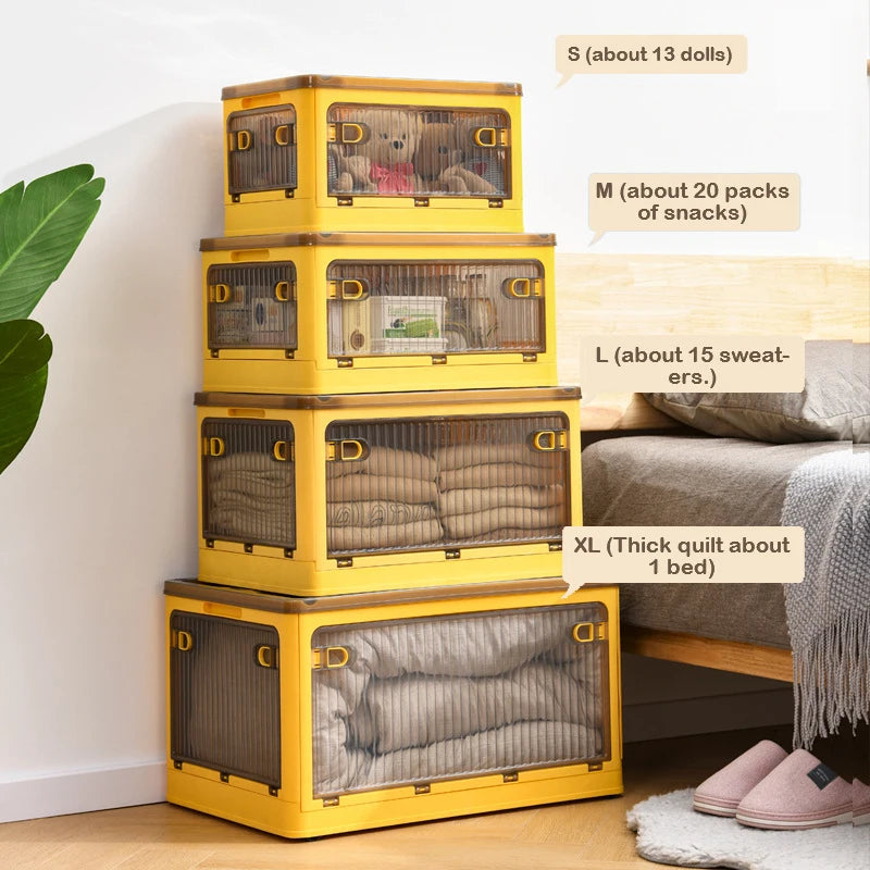 Boîte de rangement pliable BGRORIO – Modèle à roulettes et empilable