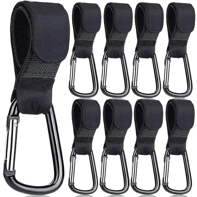 1–10PCS Aluminum Alloy Stroller Hooks – Organizer & Bag Clip