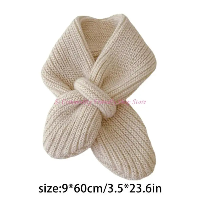 Écharpe enfant tendance 85AE, couleur unie, automne-hiver, tricotée, écharpe à la mode