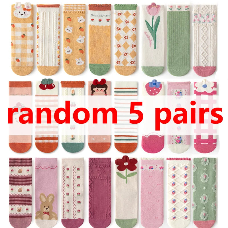 Girls' Cartoon Cotton Socks