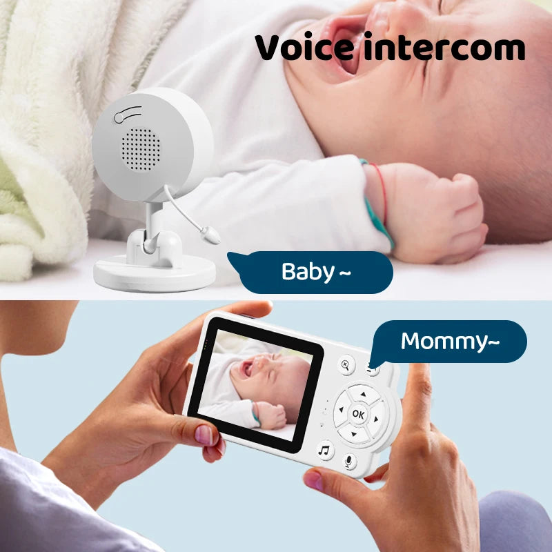 Babyphone sans fil Danmini 2,4 GHz – Vision nocturne et capteur de température