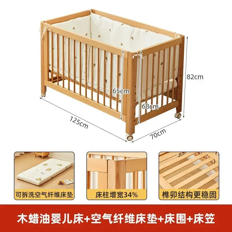 Convertible Baby Bassinet – Guardrail & Rolling Design