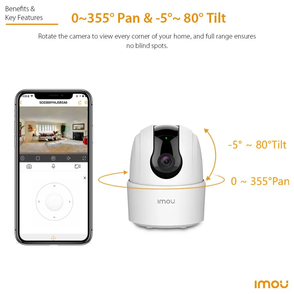 Caméra domestique WiFi 360° IMOU Ranger 2C Vision nocturne
