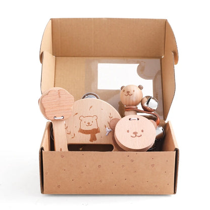 Wooden Bear Musical Toy Set – Fun for Newborns!