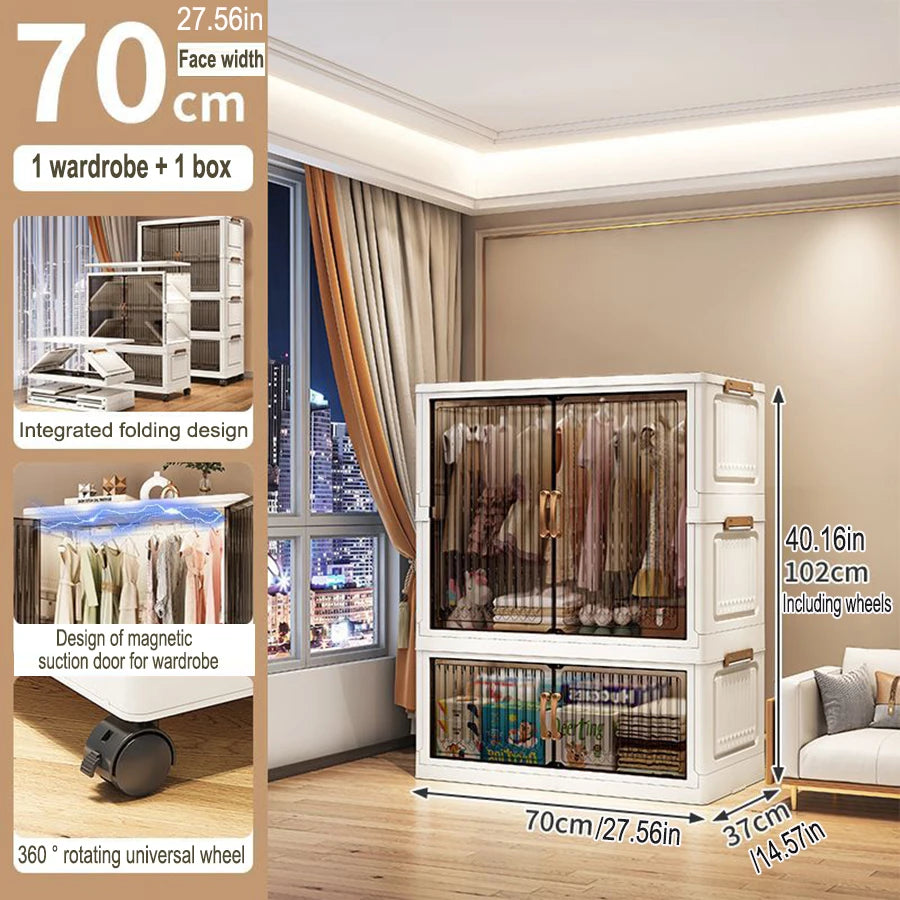 Home Storage Cabinet – Foldable Wardrobe Organizer