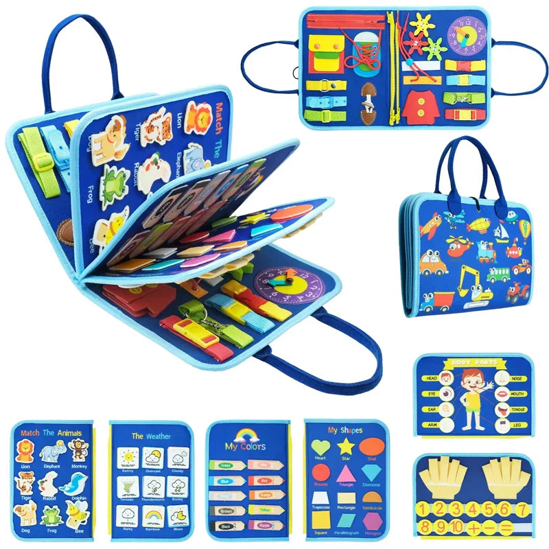 Montessori Busy Board – Sensory Learning Toy for Toddlers