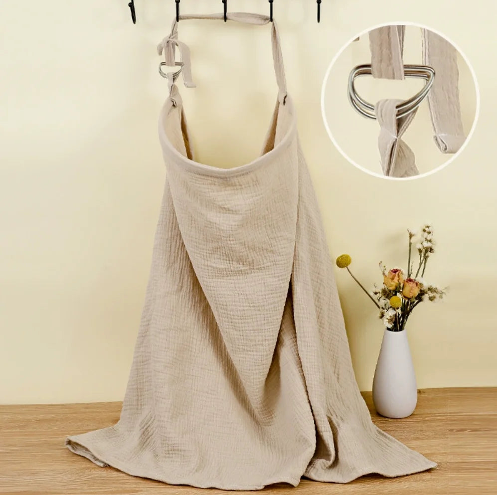 Breathable Muslin Nursing Apron – Cotton Baby Feeding Cover
