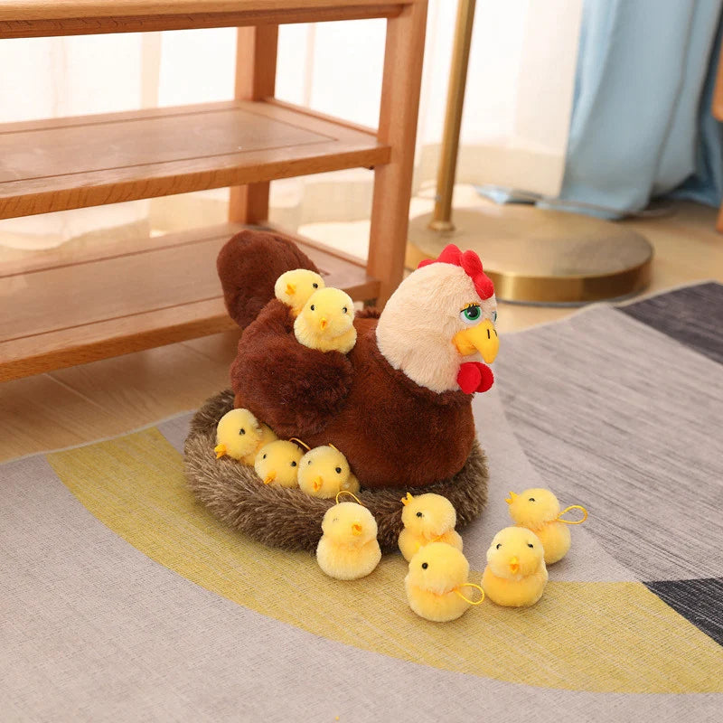 Ensemble de peluches Famille Poussins – Maman et Bébé Câlins !