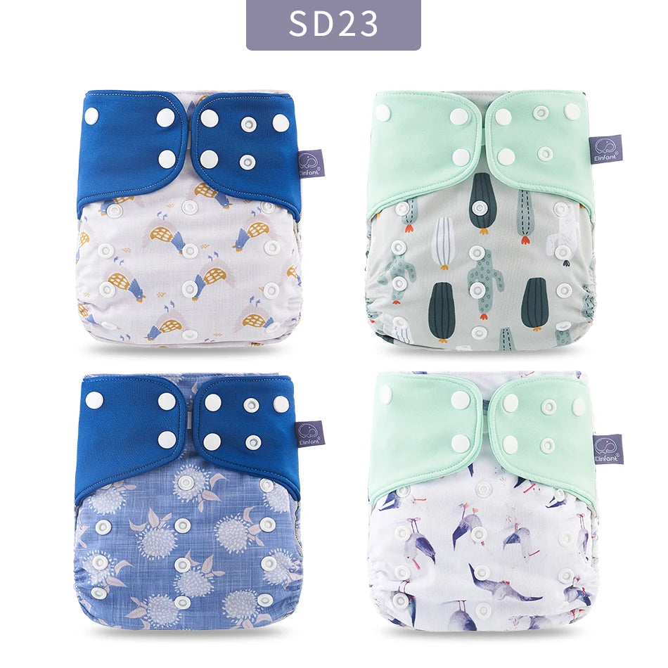 Couches lavables en maille grise Elinfant, lot de 4
