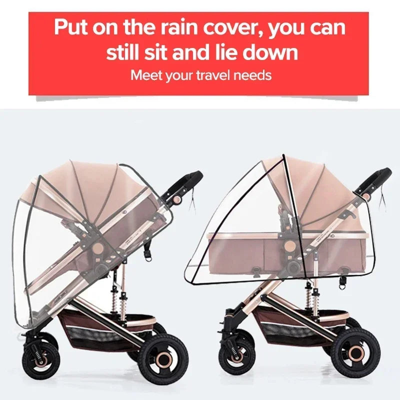 Housse de pluie universelle imperméable pour poussette bébé – Protection transparente contre le vent et la poussière