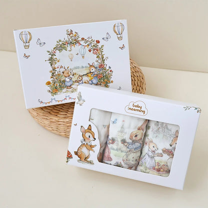 3/5-Piece Baby Towel Set – 6-Layer Cotton Muslin Burp & Face Cloths