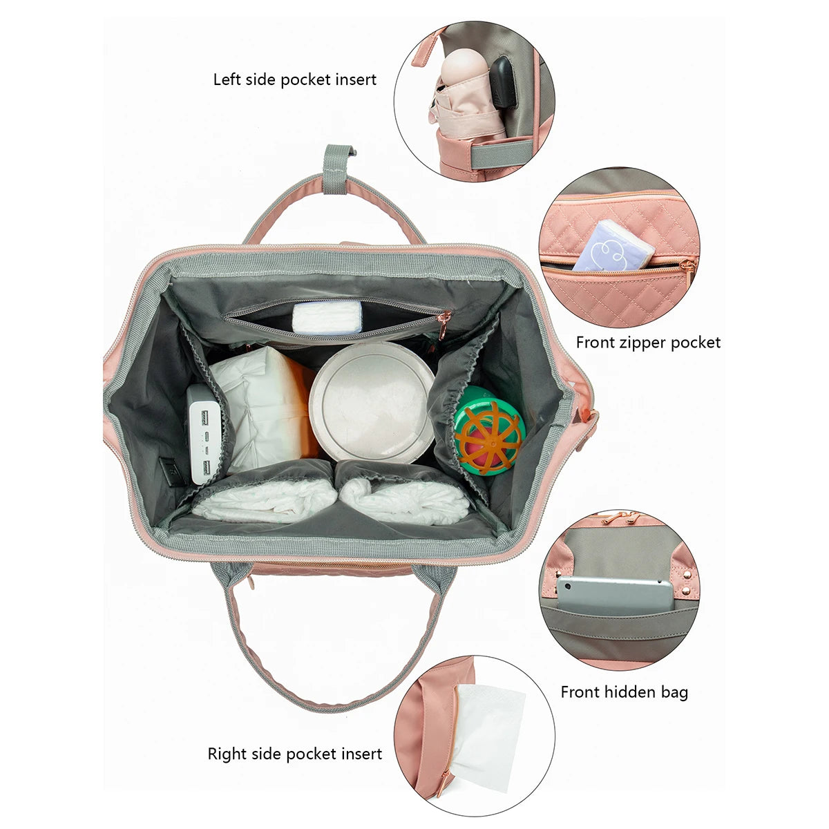 Sac à langer LEQUEEN pour poussette – Sac à dos à langer grande capacité pour les mamans
