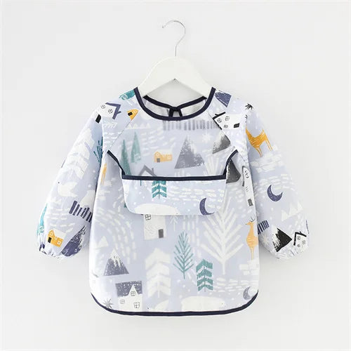 Waterproof Long-Sleeve Baby Feeding Bib (0–2Y)