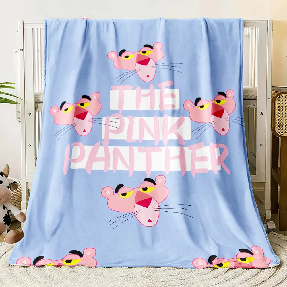 MINISO Pink Panther Flannel Blanket Suitable for Bedroom, Iving Room,sofa,student Nap,office Nap,camping Trip,children's Gift