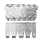 9-Piece Newborn Clothing Set – Cotton Cartoon Bodysuits & Pants