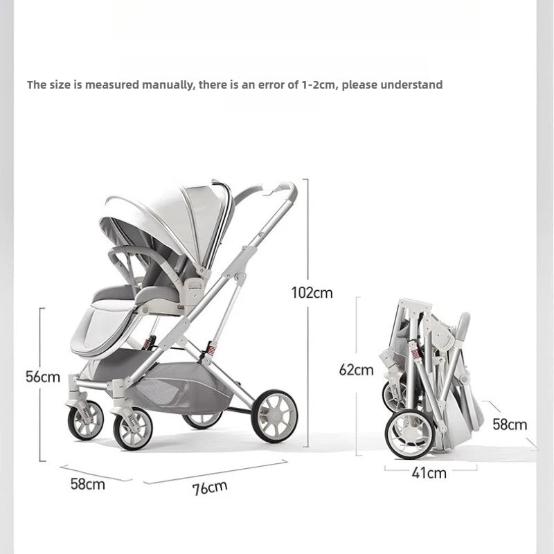 2025 High-View Baby Stroller – Lightweight, Foldable, Sit & Lie Newborn Pram