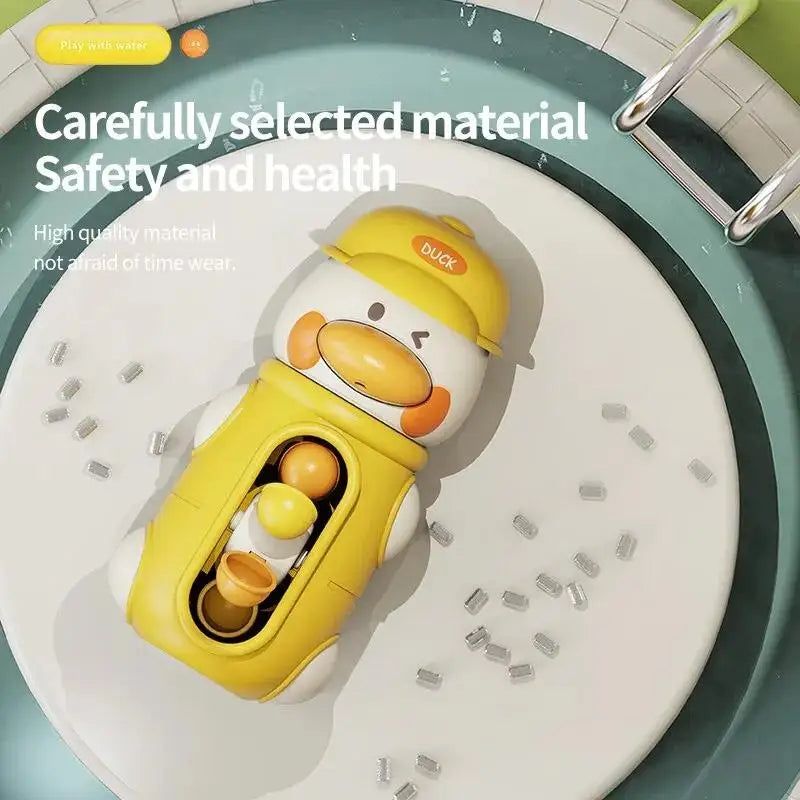 Ensemble de jouets de bain amusants – Roue à eau en forme de canard avec ventouses puissantes pour enfants