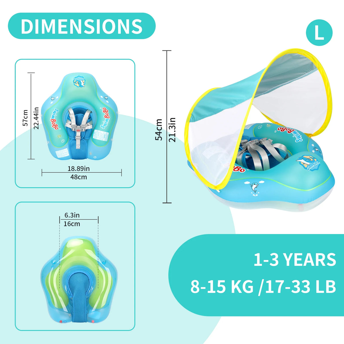 Bouée de natation pour bébés – Cercle de natation Swimbobo amélioré pour enfants