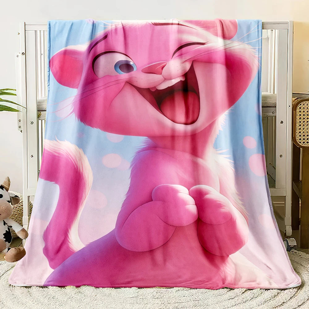 MINISO Pink Panther Flannel Blanket Suitable for Bedroom, Iving Room,sofa,student Nap,office Nap,camping Trip,children's Gift