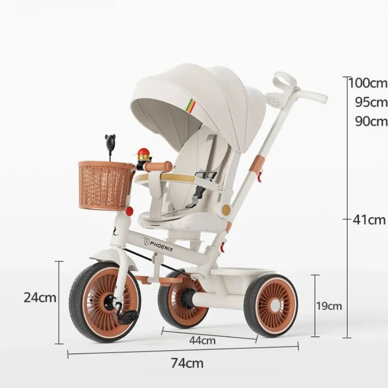 Tricycle et poussette légers à 3 roues pour enfants