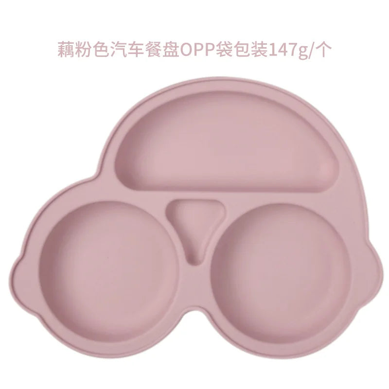 Assiette à ventouse en silicone pour bébé – Bol avec visage souriant