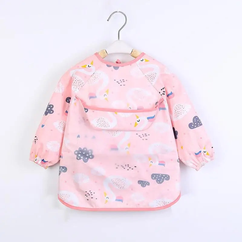 Bavoir-salopette imperméable à manches longues pour bébé