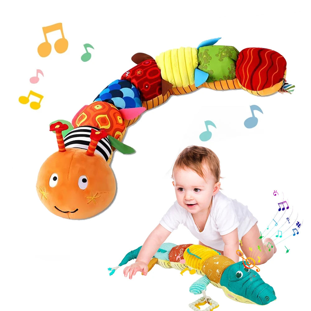 Musical Baby Rattle – Caterpillar & Crocodile Plush