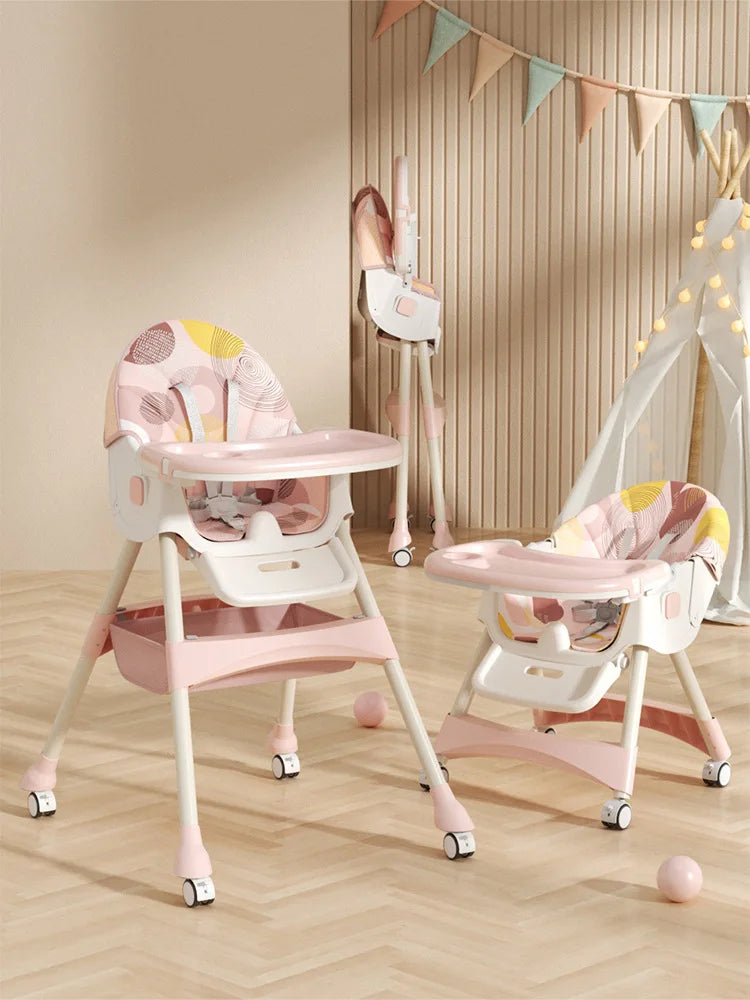 Chaise haute pliable pour bébé – Siège repas multifonction réglable